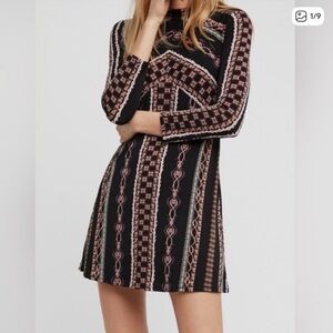 Free People Long Sleeve Swing Dress